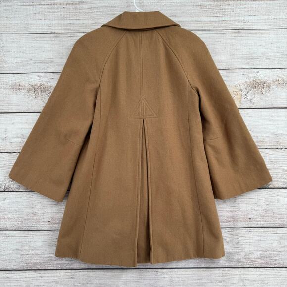 Elvenses Anthropologie Wool Toggle Button Overcoat Womens 0 Camel Brown - Picture 2 of 11